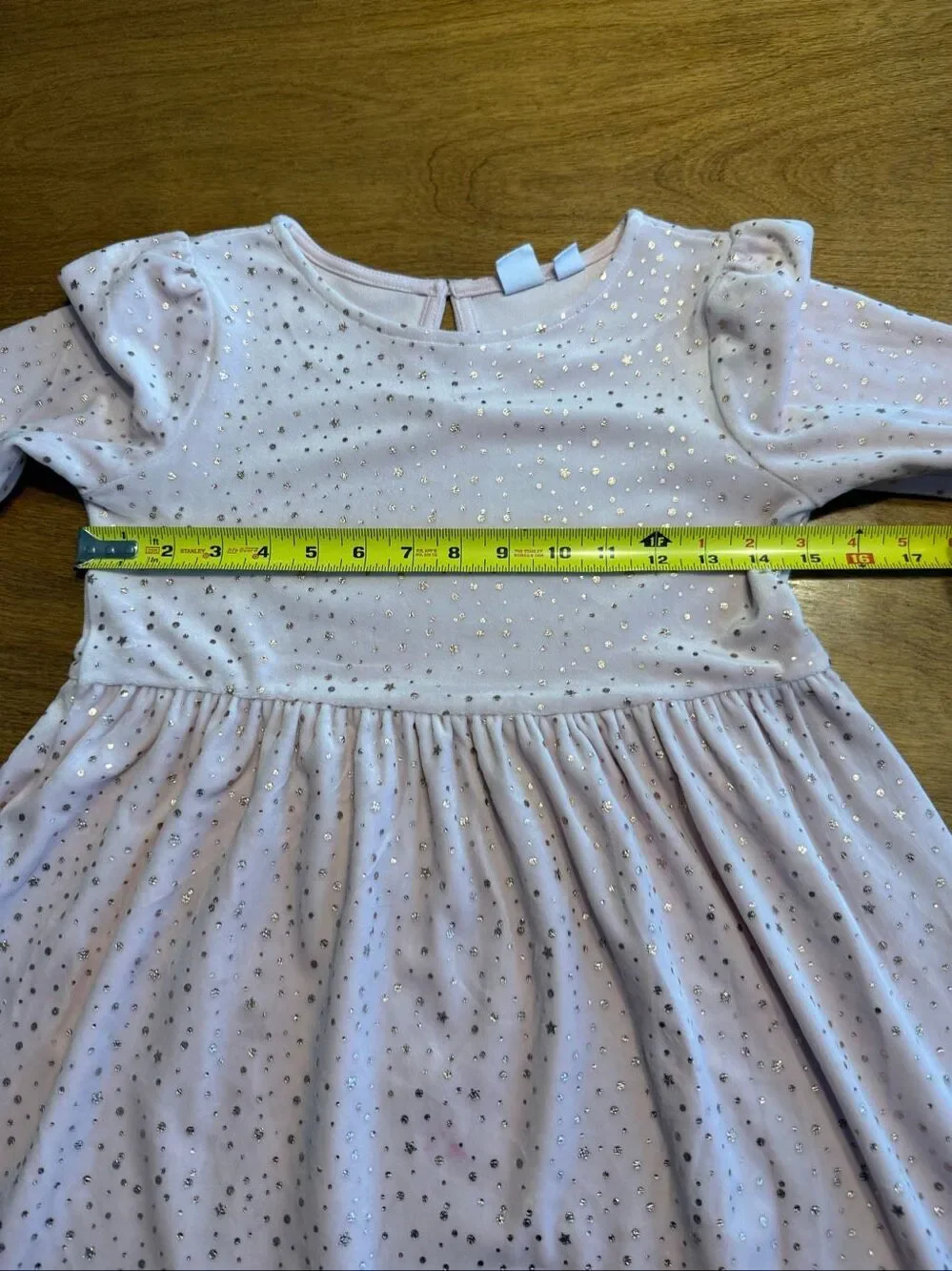 Gap Kids Girls' Velour Long Sleeve Fit & Flare Dress Pink Silver Medium (7/8)